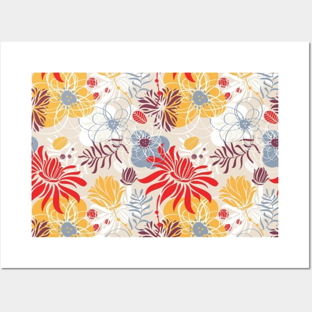 Flowers pattern face mask Wall Art by opippi